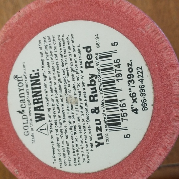 Gold Canyon Pillar Candle Yuzu and Ruby Red - Picture 2 of 2